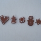 Miniaturlebkuchen aus Ton , 5-teilig, für die Puppen-  oder Weihnachtsbäckerei