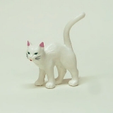 Katze weiß, Material Legno