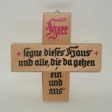 Haussegen aus Holz in Kreuzform