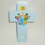 Kreuz, Farbe blau (Kinder aus aller Welt)