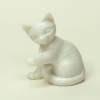 Katze aus Leichtkunststoff, weiß, sitzend