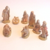 7 cm Krippenfiguren-Set, in dezenter Bemalung, bestehend aus Familie, Ochs und Esel 3 Könige