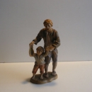 Hirte mit Kind, Echtholz , Coloriert,  (Lepi)  20 cm