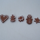 Miniaturlebkuchen aus Ton , 5-teilig, für die Puppen-  oder Weihnachtsbäckerei